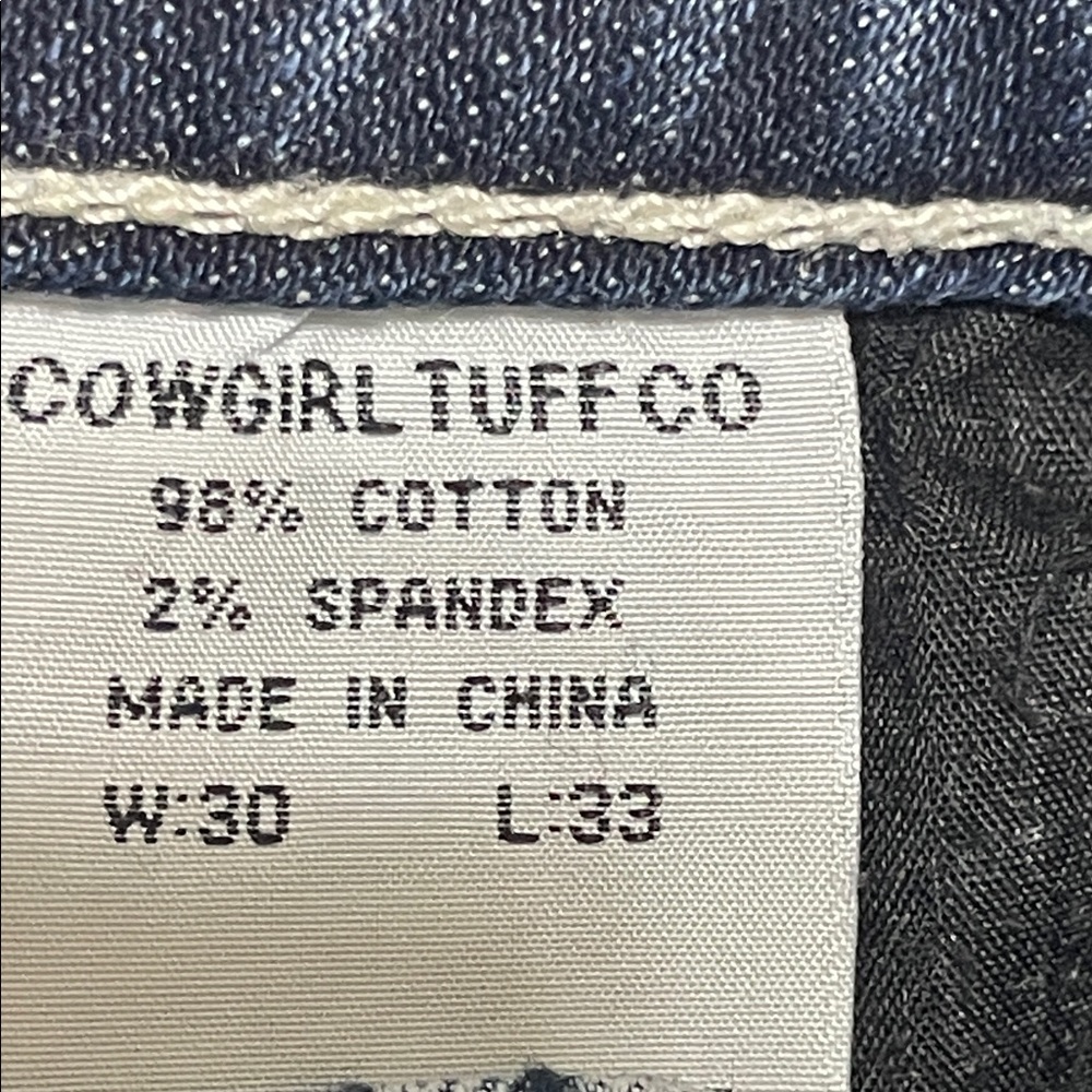 Cowgirl Tuff Women's Blue Victory Denim Jeans. Good Condition. Size 30. - Picture 13 of 15